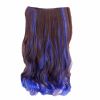 One-piece Two Tone Clip-on Hairpieces 5 Clips 20" - Brown/Royal Blue