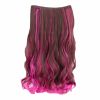One-piece Two Tone Clip-on Hairpieces 5 Clips 20" - Brown/Rose Red