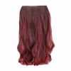 One-piece Two Tone Clip-on Hairpieces 5 Clips 20" - Brown/Wine Red