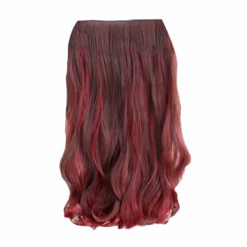 One-piece Two Tone Clip-on Hairpieces 5 Clips 20" - Brown/Wine Red