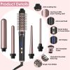 5 in 1 Curling Wand Hair Curling Iron Normal Type Brush Anti-Tangle Hair Thermal Brush Curler with 4 Heating Levels 360° Rotatable Cable 5 Interchange