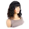 Short Wavy Hair With Side-Swept Bangs for Women's