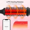 Heated Round Brush 1.5 Inch Thermal Brush Hair Curling Iron Comb Ceramic Tourmaline Ionic Hair Curler Digital Display Curling Wand Double PTC Staighte