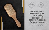 Natural Wooden Detangling Hair Brush - Eco Friendly Bamboo Bristle Paddle Brush for Sensitive Scalp Massage