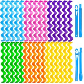 Heatless Hair Curlers Wave Curls Styling Kit For Women Girls On Hair Care - 30 Pcs - 6 Colors (Option: W13535457)