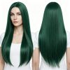 Versatile Center-Parted Long Straight Wig for Women's