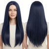 Versatile Center-Parted Long Straight Wig for Women's
