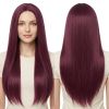 Versatile Center-Parted Long Straight Wig for Women's