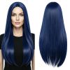 Versatile Center-Parted Long Straight Wig for Women's