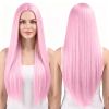 Versatile Center-Parted Long Straight Wig for Women's