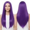 Versatile Center-Parted Long Straight Wig for Women's