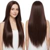 Versatile Center-Parted Long Straight Wig for Women's