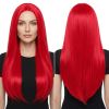 Versatile Center-Parted Long Straight Wig for Women's