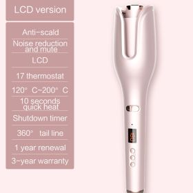 Multi-Automatic Hair Curler Hair Curling Iron LCD Ceramic Rotating Hair Waver Magic Curling Wand Irons Hair Styling Tools (Plug standard: EU, Color: Pink)