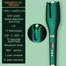 Multi-Automatic Hair Curler Hair Curling Iron LCD Ceramic Rotating Hair Waver Magic Curling Wand Irons Hair Styling Tools (Plug standard: AU, Color: Green negative ion)