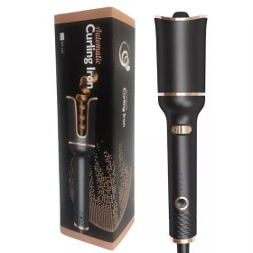 Multi-Automatic Hair Curler Hair Curling Iron LCD Ceramic Rotating Hair Waver Magic Curling Wand Irons Hair Styling Tools (Plug standard: UK, Color: Black)